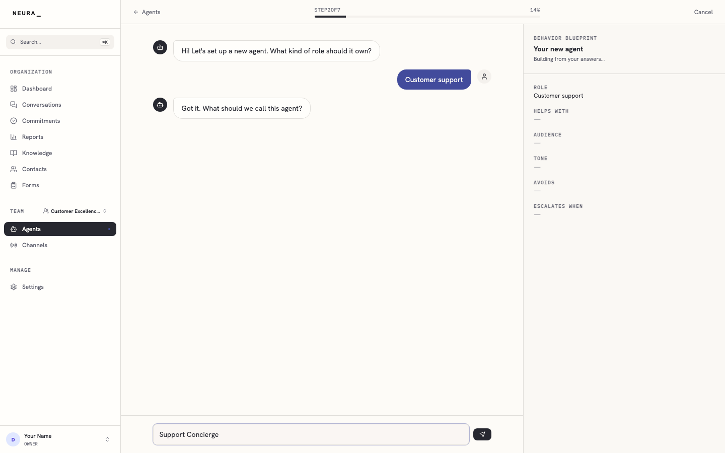 Step 5 — Agent name