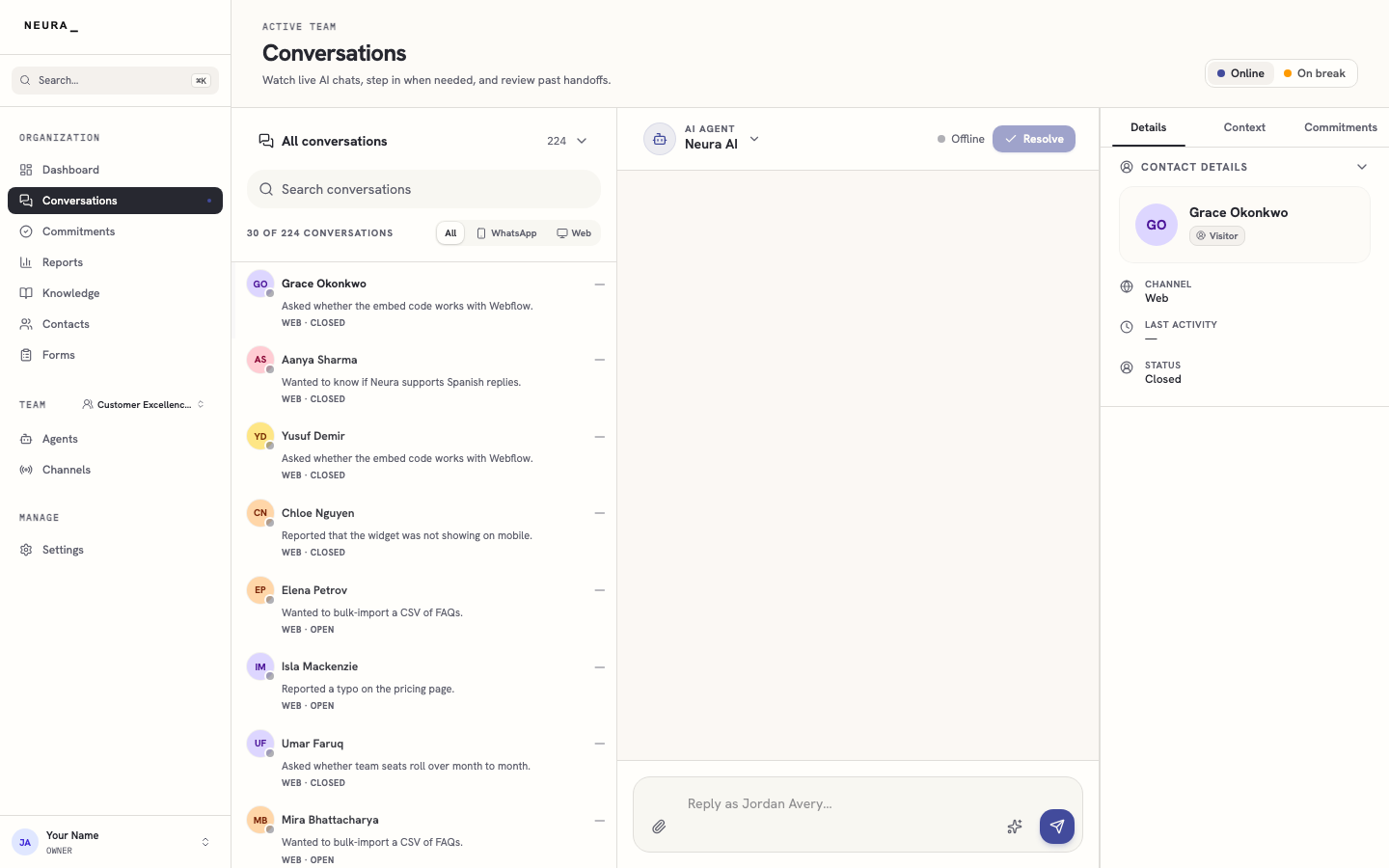 Step 5 — Read the full message history with the customer.