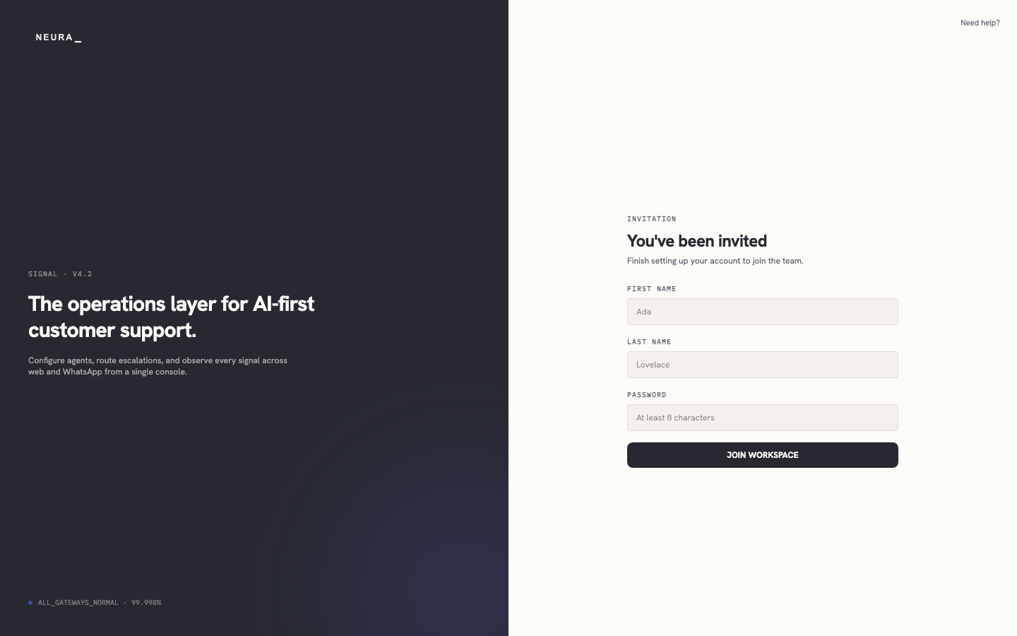 Step 1 — Open the invitation link from your email