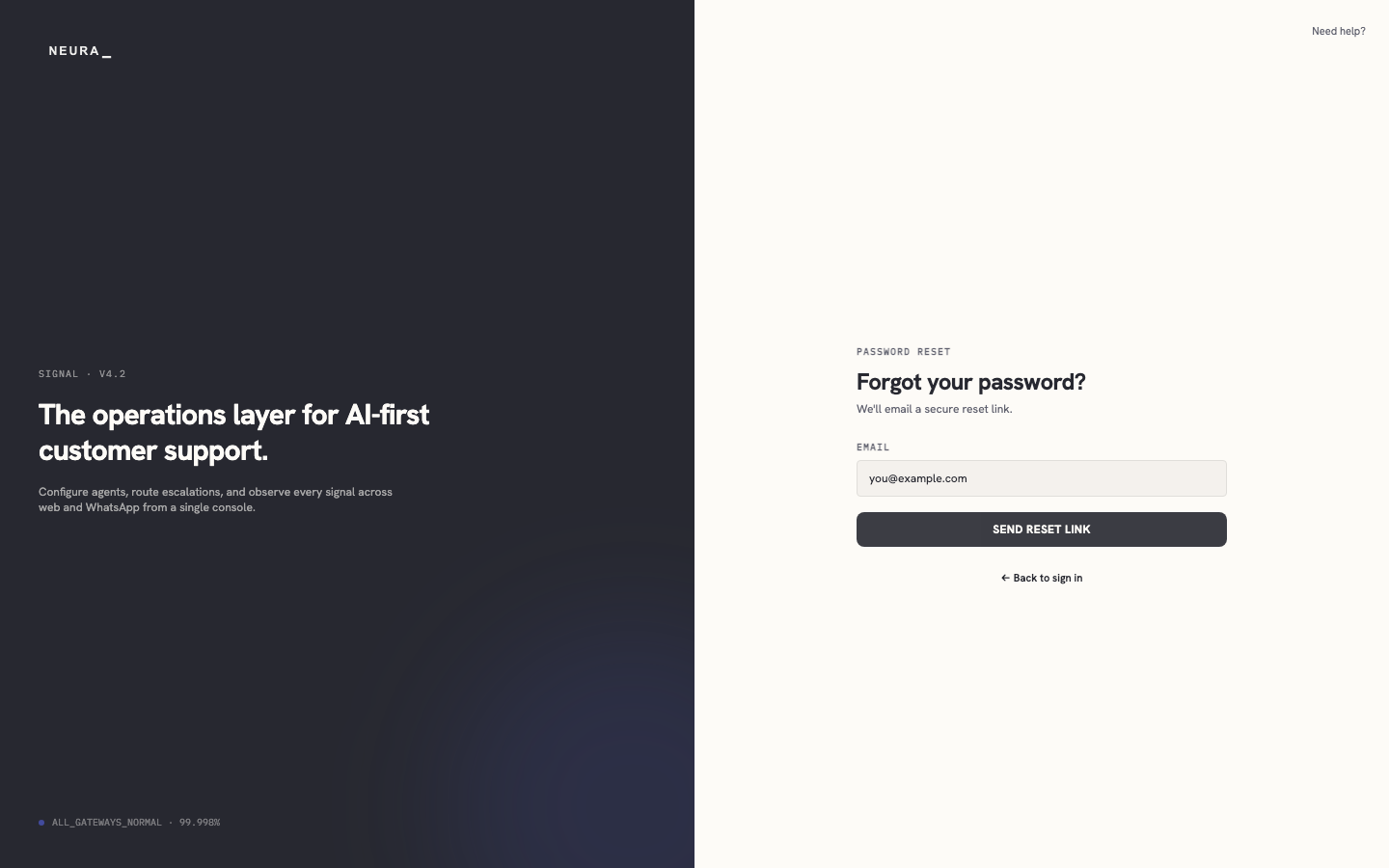 Step 3 — Send reset link