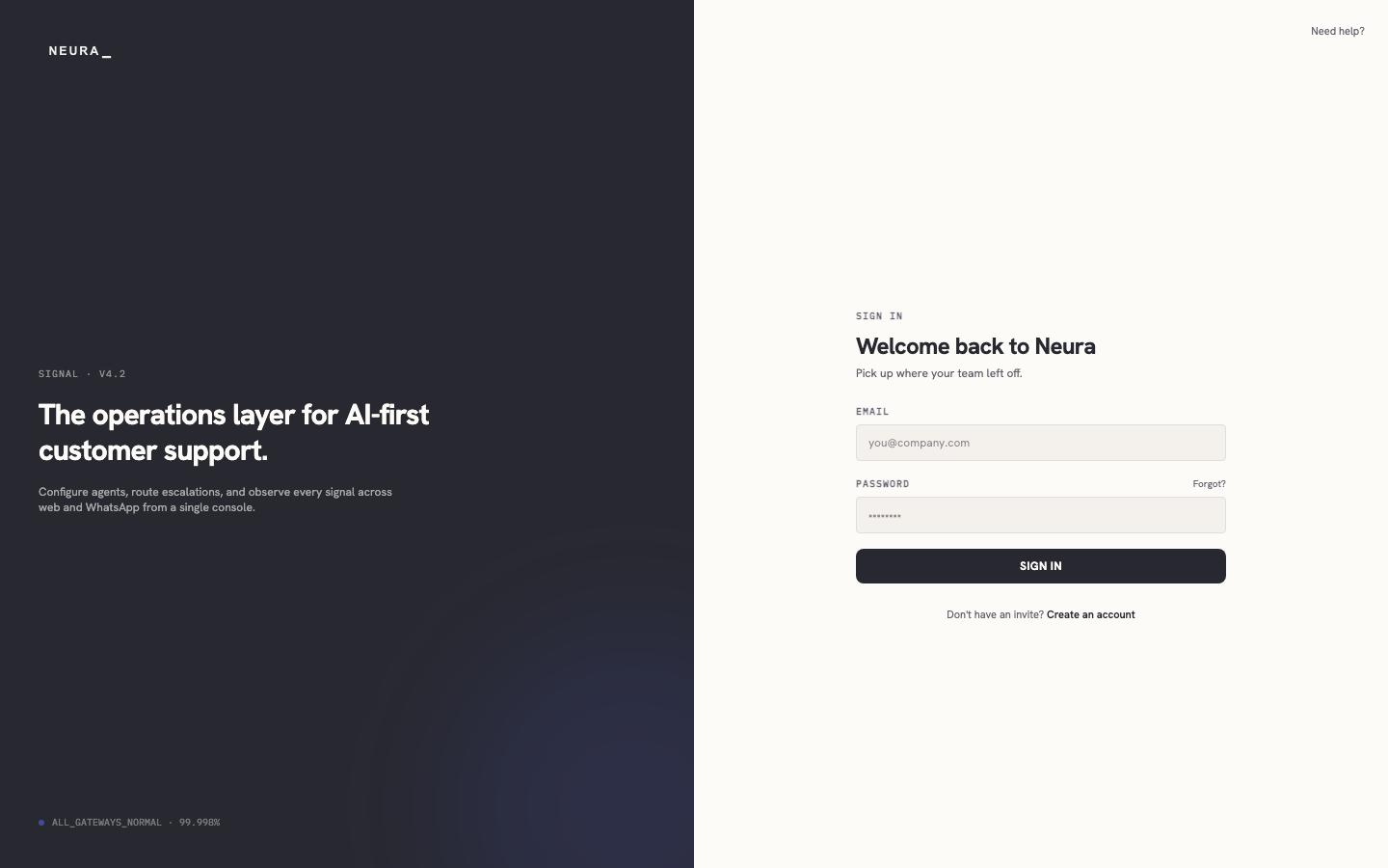 Step 1 — Open the login page in your browser.