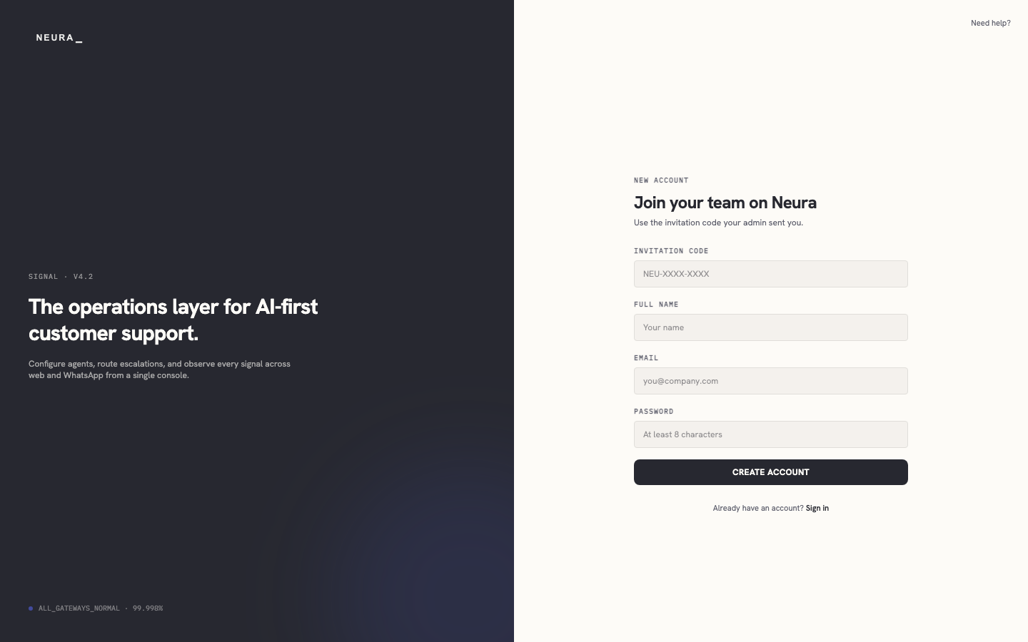 Step 1 — Open the signup page