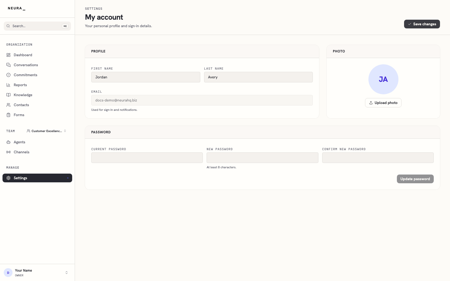 Step 6 — Confirm your profile is saved.